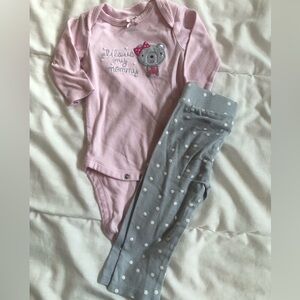 Pink/grey 3-6m girls Wonder Nation outfit